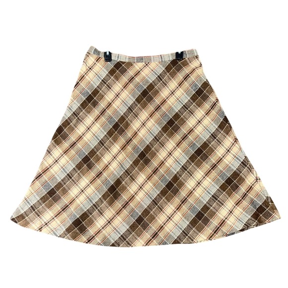 ILGWU Union Made Dresses & Skirts - Vintage 70s Plaid A Line Skirt Women 6 Union Made ILGWU Wool Blend Knee Length
